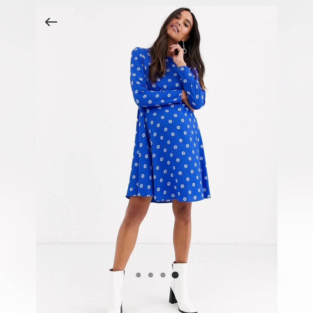 ASOS maternity daisy blue swing dress